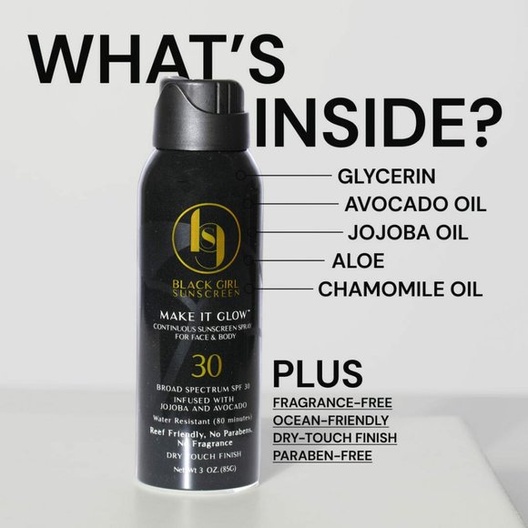 Black Girl Sunscreen - Make It Glow SPF 30 Sunscreen Spray - Picture 3 of 4